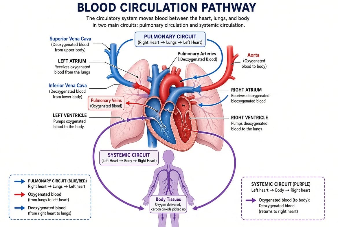 Systemic and pulmonary blood circulation