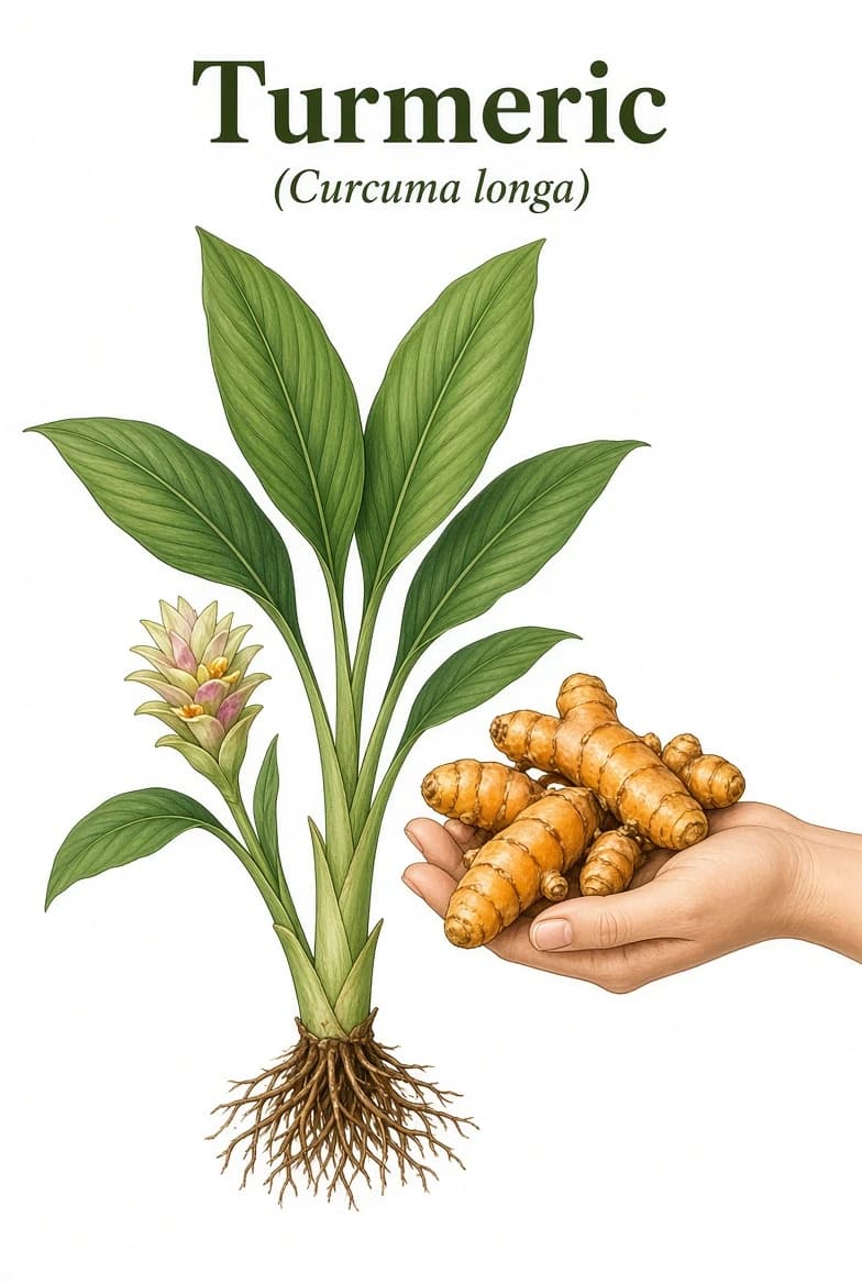 Turmeric plant and rhizome